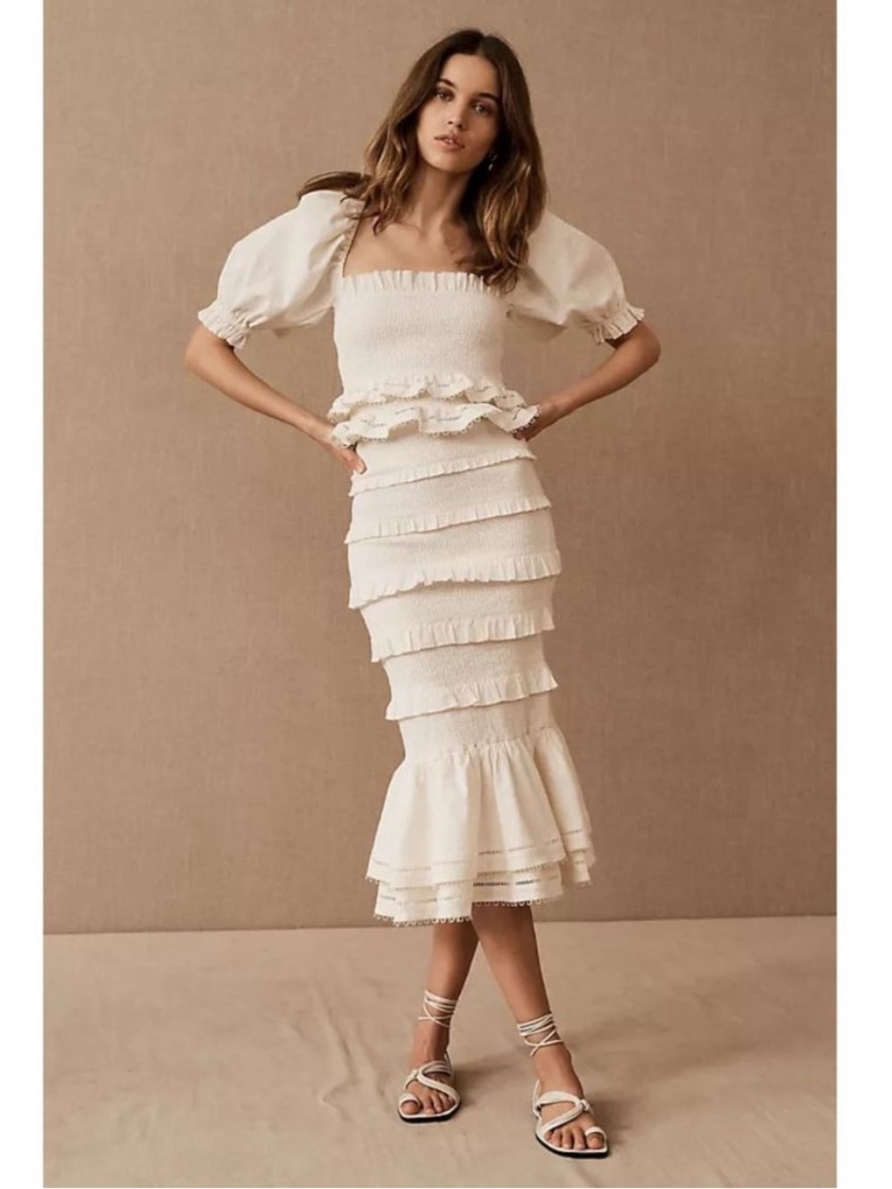 V. Chapman Linnea Skirt Size 2 - Ruffle Ruched Midi